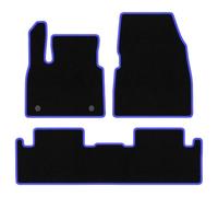 Wielganizator CARLUX-Blue Alfombrillas de Coche de moqueta compatibles con Renault Megane E-Tech Crossover Desde 2022 - Juego de 3 Piezas, Negras con Ribete Azul
