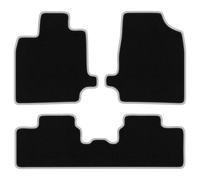 Wielganizator CARLUX-Silver Alfombrillas de Coche de moqueta compatibles con Leapmotor T03 Hatchback Desde 2023 - Juego de 3 Piezas, Negras con Ribete Plateado