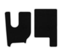 Wielganizator CARLUX-Silver Alfombrillas de Coche de moqueta compatibles con Renault T. camión Desde 2013 - Juego de 2 Piezas, Negras con Ribete Plateado