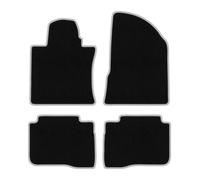 Wielganizator CARLUX-Silver Alfombrillas de Coche de moqueta compatibles con SsangYoung Musso SUV Desde 2018 - Juego de 4 Piezas, Negras con Ribete Plateado