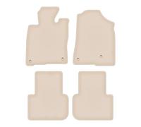 Wielganizator FORTUNA Alfombrillas de terciopelo compatibles con Honda Civic XI Híbrido a partir de 2022 - Juego de 4 alfombrillas de goma beige