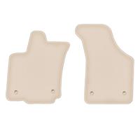 Wielganizator FORTUNA - Alfombrillas delanteras de terciopelo compatibles con VW Phaeton Sedán con extintor 2002-2016 - 2 unidades delanteras, beige, engomadas