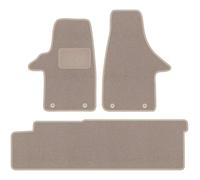 Wielganizator Juego de 3 alfombrillas de terciopelo LUX para VW Transporter T5 Transporter, 2 rzędy 2003-2015, color beige, parte inferior antideslizante