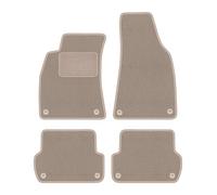 Wielganizator Lux Alfombrillas Coche de moqueta compatibles con Seat Exeo sedán, Familiar 2008-2015 - Juego de 4 Piezas, Beige, con Refuerzo Conductor