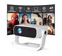 Wielio Nuevo proyector inteligente 2025, aplicaciones integradas, compatible 1080P 4K, WiFi 6 y Bluetooth 5.2, bajo ruido ventilador <30dB, soporte 120°