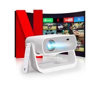 Wielio Proyector Inteligente Mini Portátil, 1080P Nativa, 4K Compatible, Aplicaciones Integradas, Corrección Tectónica Automática, 350 ANSI Lumens para Cine, Juegos y Oficina