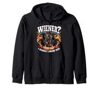 Wiener Apenas conozco a su divertido Bootleg ofensivo Dachshund Sudadera con Capucha