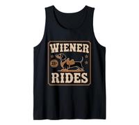 Wiener Rides Funny Dachshund Doxie Weiner Weenie Dueño de Perro Camiseta sin Mangas