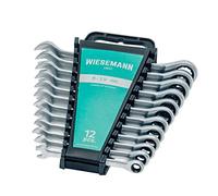 WIESEMANN 1893 Juego de llaves de carraca 12 pzas. 8-19mm con 72 dientes I Llave de carraca de acero Q-30 cromado I Con soporte I 81567