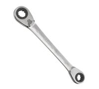WIESEMANN 1893 Llave de carraca de doble anillo 4 en 1 con los tamaños 8, 10, 12, 13mm y 72 dientes de acero al cromado vanadium CV I Llave de tuerca doble I 81062