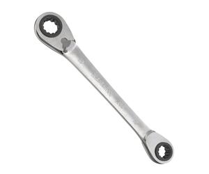 WIESEMANN 1893 Llave de carraca de doble anillo 4 en 1 con los tamaños 8, 10, 12, 13mm y 72 dientes de acero al cromado vanadium CV I Llave de tuerca doble I 81062