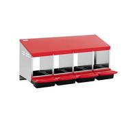 Wiesenfield Ponedero para Gallinas con 4 Compartimentos, Resistente a la Intemperie, Carcasa de Acero Galvanizado, Montaje en Pared, Nidal para Gallineros