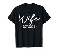 Wife EST 2026 Just Married Honeymoon Hubby Wedding Couple Camiseta
