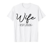 Wife EST 2026 Just Married Honeymoon Hubby Wedding Couple Camiseta