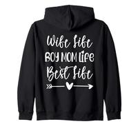 Wife Life Boy Mom Life Best Life Boy Mama Boy Mother of Boys Sudadera con Capucha