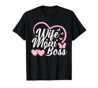 Wife Mom Boss - Lindo Regalo del día de la Madre - Moms The Boss Camiseta gráfica económica, Hombre, Negro, XL