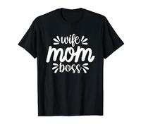 Wife Mom Boss - Lindo Regalo del día de la Madre - Moms The Boss Camiseta gráfica económica, Hombre, Negro, L