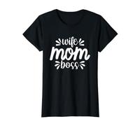 Wife Mom Boss - Lindo Regalo del día de la Madre - Moms The Boss Camiseta gráfica económica, Mujer, Negro, M
