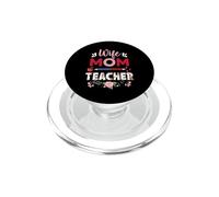 Wife Mom Teacher Flower Funny Teach School Teachers PopSockets PopGrip para MagSafe