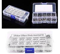 Wifehelper 100 unids 10 Valores Rectificador Diodo Surtido Kit Electrónico 1N4001~1N4007 1N5817~1N5819 para Profesionales Entusiastas con Caja de Almacenamiento