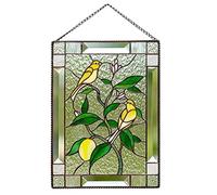 Wifehelper Colgadores de Ventana de Vidrio Manchado de Pájaros Acrílico Colorido Pájaros Manchados Suncatcher Ventana Panel Suncatcher Panel Adornos Colgantes Colgante Decoración del Hogar (B)