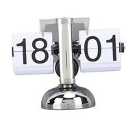 Wifehelper Flip Clock Reloj de Escritorio Automático de Acero Inoxidable con Pequeño Equilibrio, Mecánico, Simple, de un Pie, para Dormitorio, Sala de Estar, Reloj Retro (Página Negra)