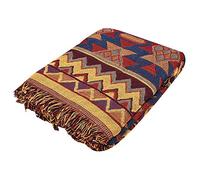 Wifehelper Home Soft Things - Doble Cara, Tejido de Algodón, Sofá, Manta, Manta con Borlas Decorativas para Cama,Sofá, Uso Diario(#1)