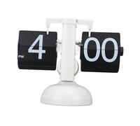 Wifehelper Reloj Giratorio de un Solo Pie, Reloj de Mesa Simple Mecánico, Reloj de de Página, Reloj de Escritorio de Equilibrio Pequeño para Sala de Estar, (Página Blanca con Marco