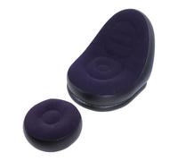 Wifehelper Sofá Inflable Portátil, Cómodos Reposapiés de Apoyo, Sillón de Patio Simple y Moderno, Silla de Aire Plegable para Viajes en la Sala de Estar (Azul Oscuro)