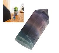 Wifehelper Varita Hexagonal Natural del Cristal de Cuarzo del Fluorito para el Ornamento de la Decoración de Ministerio del Interior(35mm-40mm)