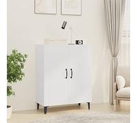 WIFESE Aparador de Madera Contrachapada Blanco 70x34x90 cm Aparador de Bufé Minimalista Amplio Espacio de Almacenamiento Mueble Auxiliar Cocina Sala de Estar Entrada Fácil de Limpiar