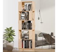 WIFESE Estantería Madera de Pino Maciza Beige 51x25x163,5cm Librería de Sala de Estar Estructura Robusta Divisor de Espacios Pasillo Oficina Estancia Separador de Ambientes Mueble para Libros