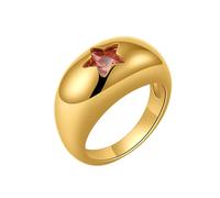 Wiffe Anillos distintivos de circonita cúbica con patrón de estrella, textura de cobre, perfectos para regalos y ocasiones especiales, joyería de circonita cúbica colorida de estrellas, E, como se