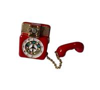 Wiffe Anillos retro en forma de teléfono con cierre, acabado al óleo colorido, joyería atrevida para atuendos, estilos malos, anillos prácticos a la moda, Medio, como se describe, como se describe