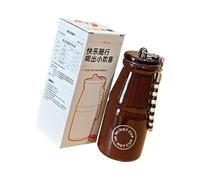Wiffe Botella de leche de acero inoxidable en miniatura, taza para beber, frasco de vacío aislado con cordón, mantiene las bebidas calientes o frías, pequeño frasco cálido