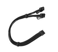 Wiffe Cable adaptador PCIe para tarjeta gráfica, 40 cm | Arnés trenzado de 16 pines a dos de 8 pines con peines de cable para gestión de cables de escritorio