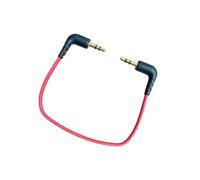 Wiffe Cable de 3,5 mm para micrófono RODE SC7 | Extremos TRS macho a macho de 90 grados, cable de PVC rojo de 19 cm / 7.5in en diseños de conexión compactos cercanos