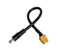 Wiffe Cable de carga aislado, cabeza hembra de 25 cm | XT60H - Enchufe macho de 5,5 x 2,1 mm con alivio de tensión para monitor, estación portátil, uso solar