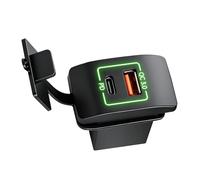 Wiffe Cargadores de coche de doble puerto integrados PD30W tipo C 18W USB | Diseño de tapa impermeable para coches, camiones, motocicletas, barcos con protección contra sobrecarga y sobretensión
