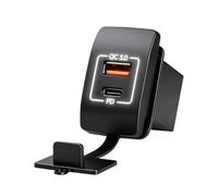 Wiffe Cargadores de coche de doble puerto integrados PD30W tipo C 18W USB | Diseño de tapa impermeable para coches, camiones, motocicletas, barcos con protección contra sobrecarga y sobretensión