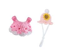 Wiffe Conjunto de 2 piezas con gorro de emparejamiento para mascotas roedores, cómodo disfraz de poliéster para instancias especiales, tejido de dieciséis y cincuenta animales pequeños