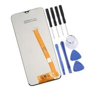 Wiffe Módulo de pantalla con respaldo de metal compatible con el modelo | Conjunto de repuesto para digitalizador LCD, bisel frontal negro, parte del teléfono para pantalla dañada, huella dactilar