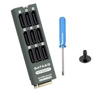 Wiffe Tarjeta de expansión de metal SATA3.0 de 9 puertos con chipset ASM1166 para ranuras PCIe en centros de datos y estaciones de trabajo, tarjeta adaptadora Pcie