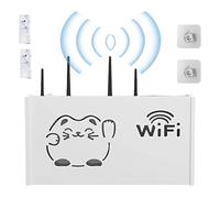 WiFi Box Hider- PVC de 14.96 pulgadas | Estante de TV montado en la pared sin taladrar | Almacenamiento WiFi para el hogar, sala de estar, organizador para enrutador, módem, gestión de cables