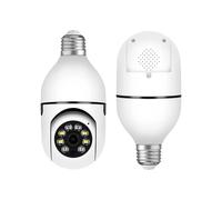 WiFi Bulb Camera 2.4GHz Wireless Panoramic IP Camera, 360 Security Cameras with Motion Detection Human[O1784]