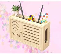 WiFi Estante de Caja Decorativo Caja para Esconder Router Caja para Guardar Router WiFi Madera Estante de Almacenamiento para Pared,C-36x24cm