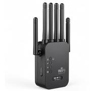 WiFi Extender Signal Booster,WiFi Amplifier,1200Mbps WiFi Booster Dual Band 5GHz/2.4GHz, Up to 10000+ Sq.ft Coverage,Wireless Internet Repeater Routers Signal for Home, Office, Garage (Black)