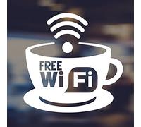 WiFi gratis Copa Ventana Señal Pegatinas Tienda Vinilo Signos Cocina Pared Café Restaurante Takeaway Calcomanía Transferencias Adhesivo Ventanas Pegatinas Blanco Bar bienvenida Tiendas Decoración