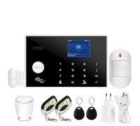 Wifi Gsm Alarm System 433MHz Home Burglar Security Wireless Wired Detector Rfid Touch Keyboard Temperature Humidity Instalación rápida(A 600MAH)