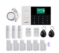 WiFi gsm Sistema de Alarma de Seguridad 433MHz App Control LCD Tocar con Pir Detectores de sensores Kit de Sistema de Alarma for el hogar inalámbrico(Set-E)